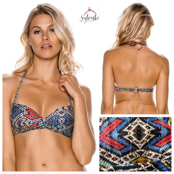 Roxy Other - 🌊Roxy Poetic Mexic' - Wrap Halter Bikini Top
